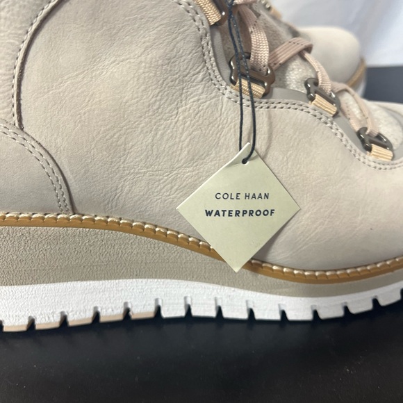 Cole Haan ZEROGRAND City Lace-Up Waterproof Wedge Hiker Boot Size 9 Gray - Picture 6 of 9
